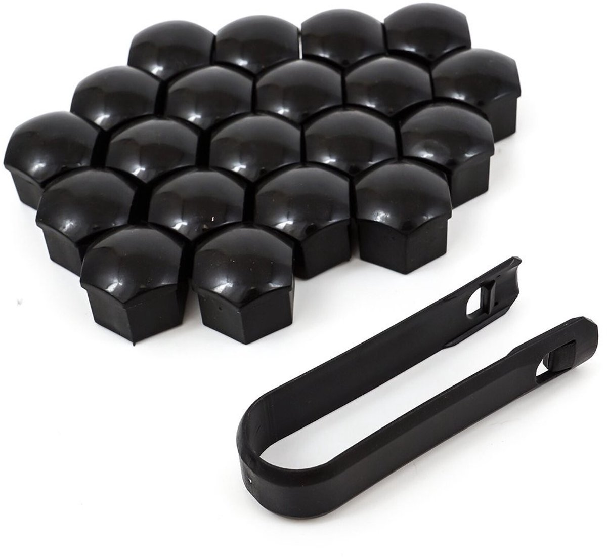 Solidchoice - Set van 20 Zwarte Wielboutdoppen met Trektang