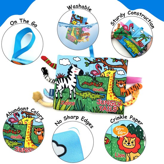 Baby boek 2 stuks - Baby boekje 0-6 maanden - Montessori activiteitenboek - Sensorisch speelgoed baby - Tummy time speelgoed voor baby's - Montessori boek — afbeelding 4