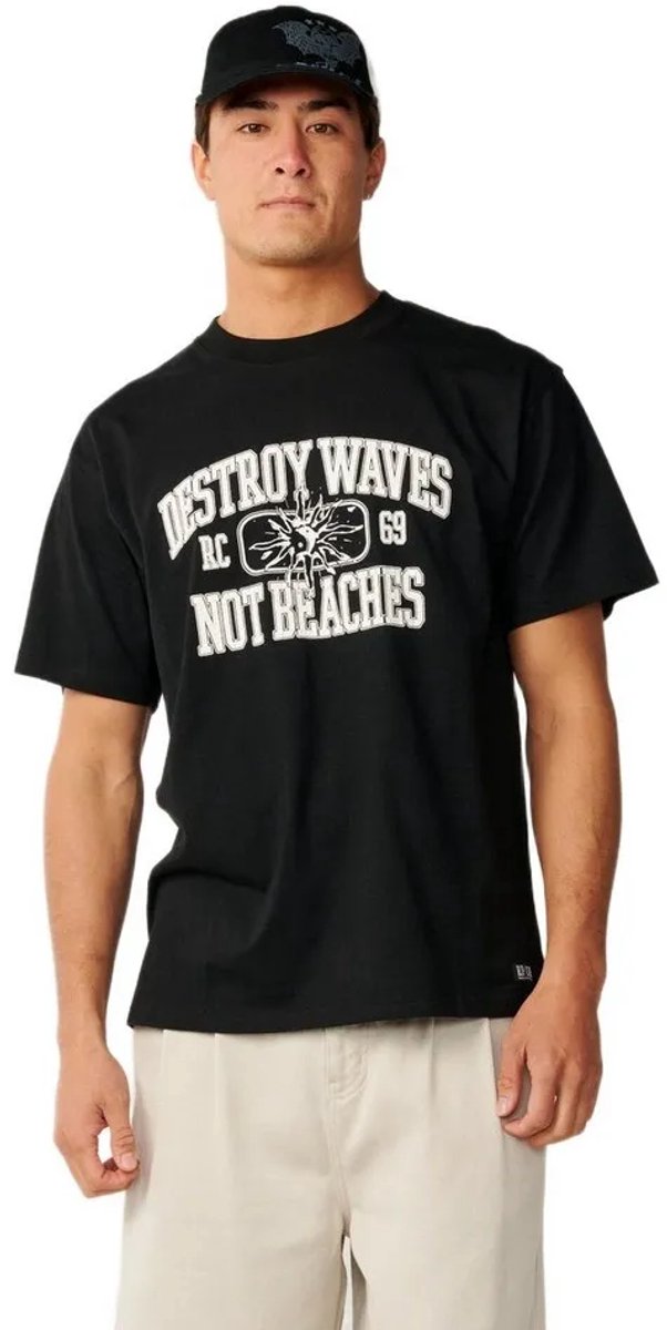 Rip Curl Disorder Destroy Waves T-shirt Met Korte Mouwen XL Man Zwart