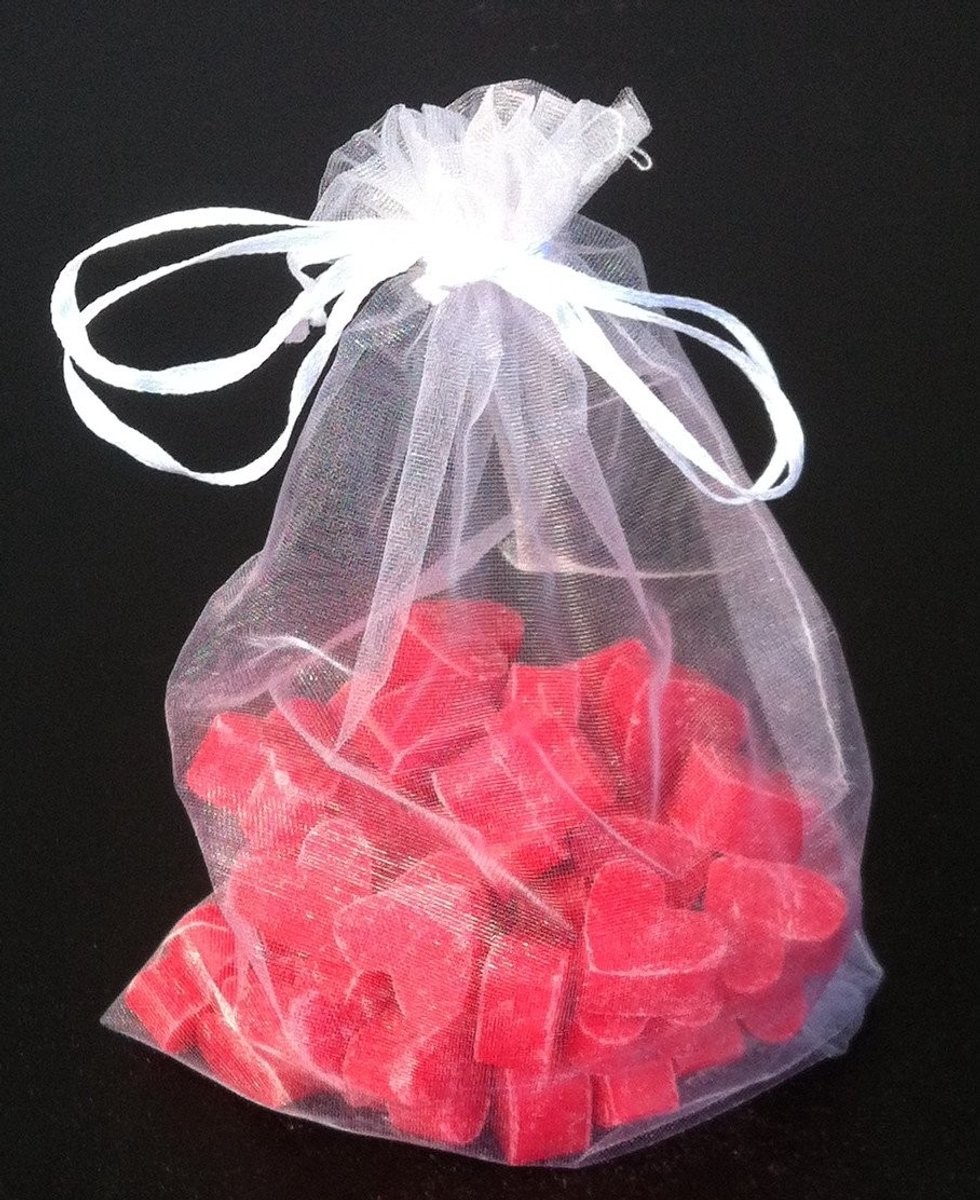 Solidchoice - Mini Hart Zeep van Schapenmelk in Organza-zakje, 50 Stuks
