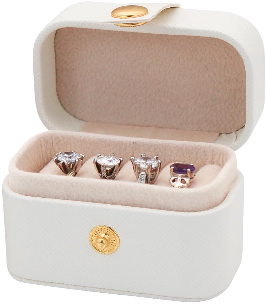 Solidchoice - Draagbare Ringendoos met 6 Compartimenten van PU-leer