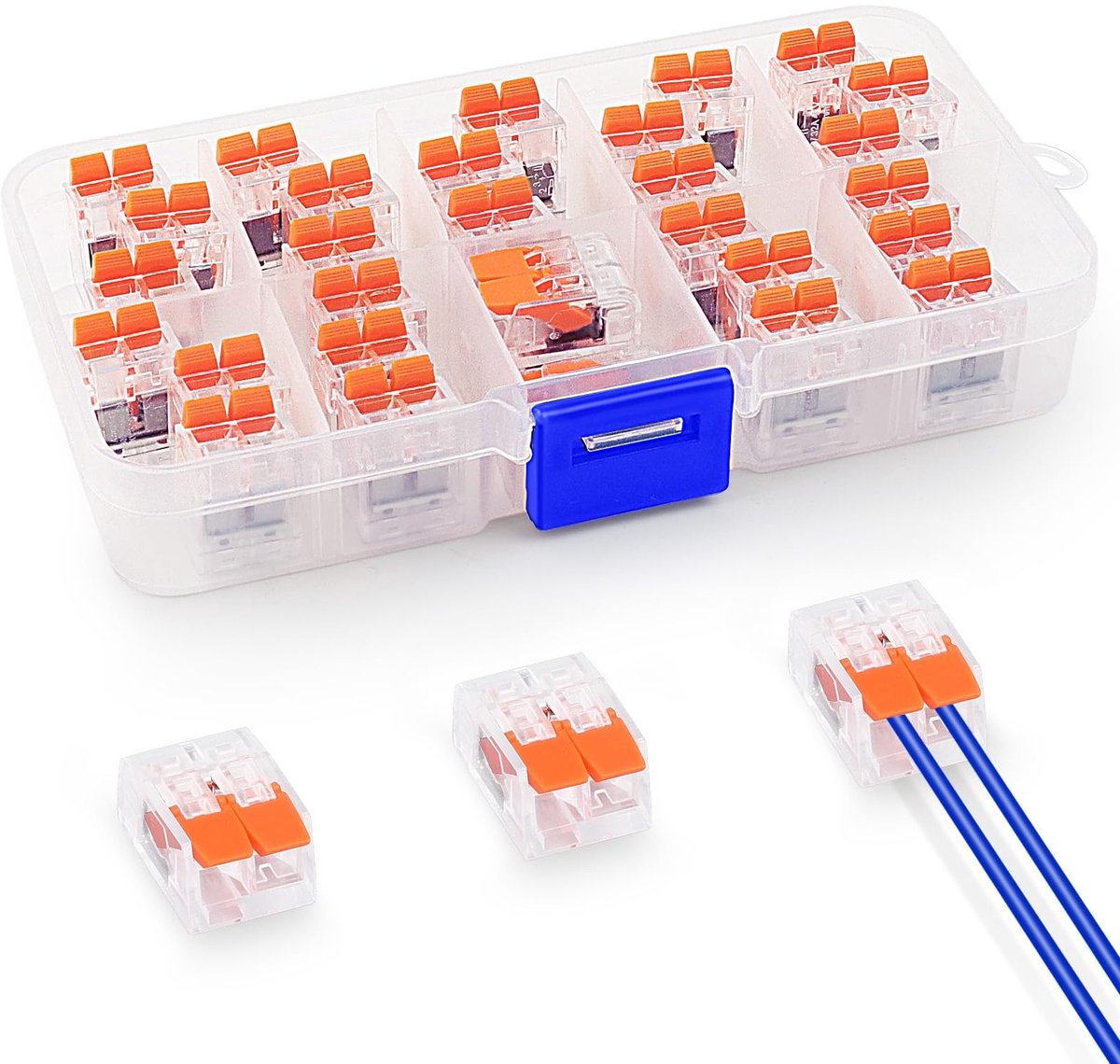 Solidchoice - Herbruikbare 2-polige Kabelklemmen, Set van 30 Stuks