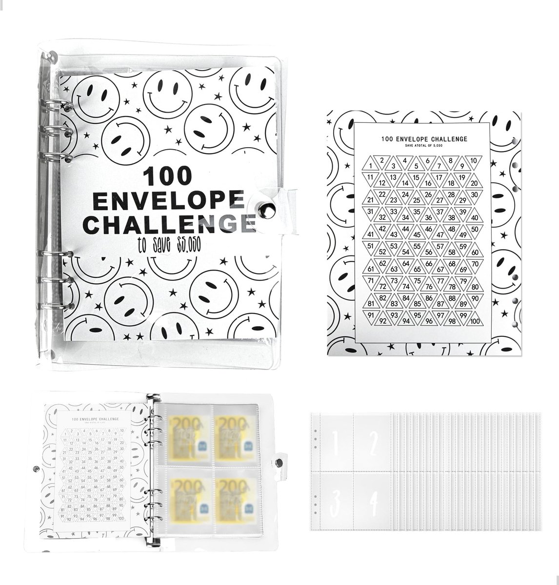 Solidchoice - Bespaarfolder met 100 Enveloppen voor Budgettering A5