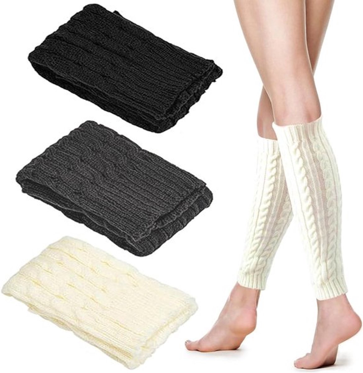 Dames Beenwarmers voor de Winter - Comfortabele Kousen in Zwart, Grijs en Beige - Perfect voor Ballet en Casual Outfit