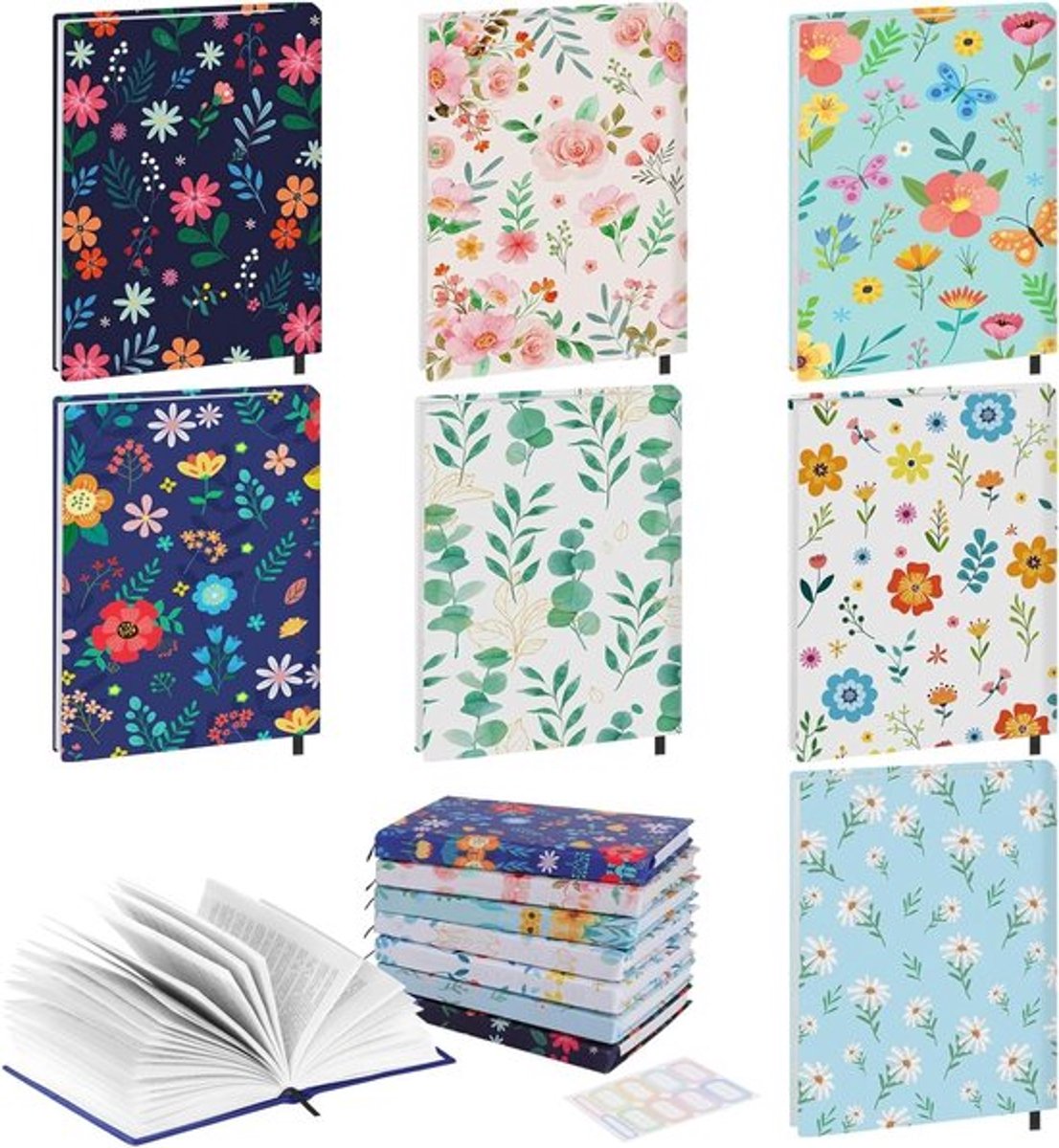 Herbruikbare en Verstelbare Boekomslagen voor Schoolboeken - 7 Stuks Stretchy Covers voor Paperbacks en Textbooks tot 25.4×31.8cm, Perfect voor Bescherming en Stijl