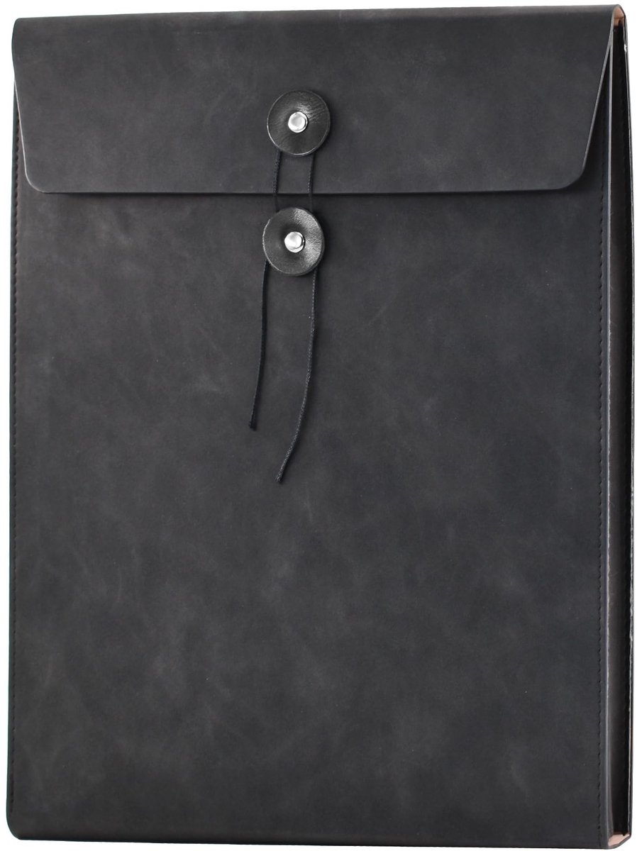 Solidchoice - Verticale Lederen Envelop Bestandsmap Documenthouder met String Sluiting - A4