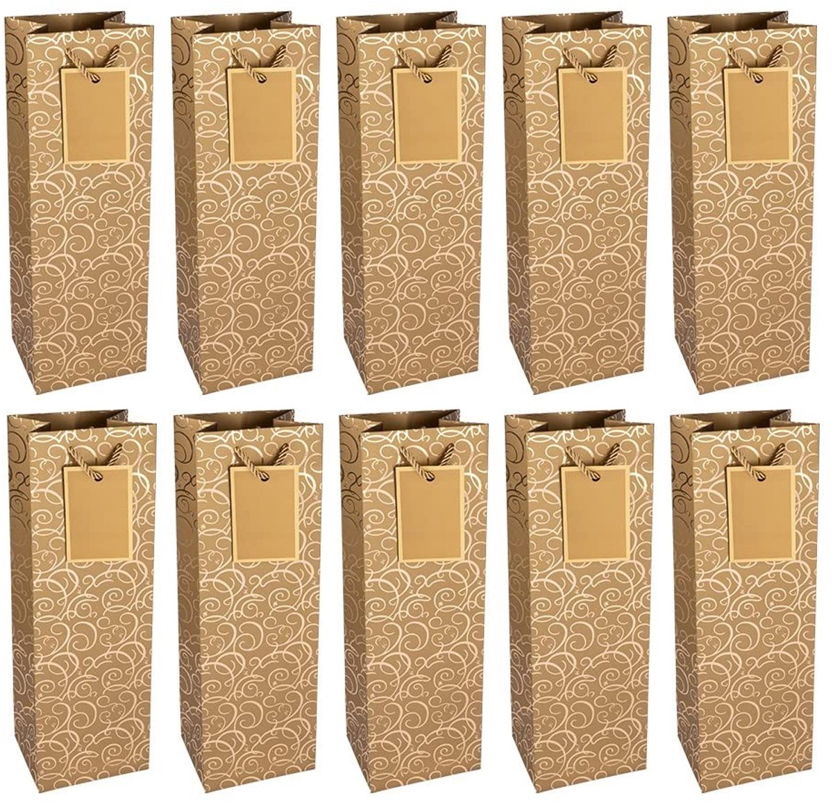 Solidchoice - Elegante Cadeauzakjes voor Flessen, Set van 10