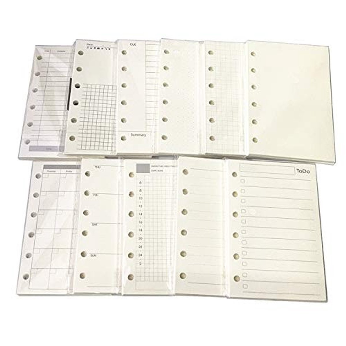 Solidchoice - A7 Agenda Inlegvellen, 100 gsm, 11 Packs, 45 Vellen