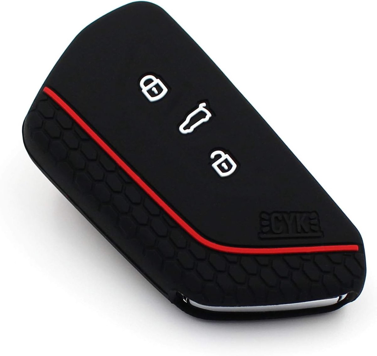 CYK www. CoverYourKey .de Key Case, VF for 3 Keys, Car Key, Silicone Cover, Key Cover, Case, Protective Cover, Black - ShopVlot