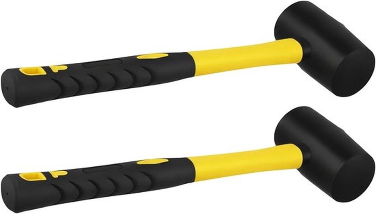 Rubberen hamer 16 oz, 260 x 95 mm, 450 g, 2-pack voor doe-het-zelf projecten, camping en houtbewerking