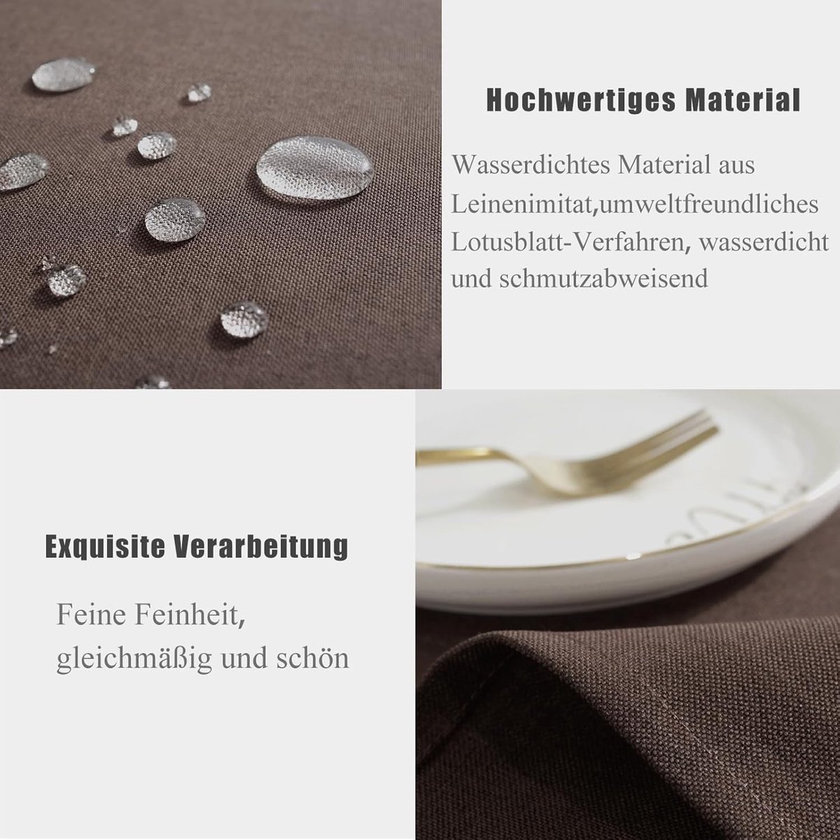 SnelShoppen - Table Runner Waterproof 40 x 140 cm - Moderne Tafelband in Donkerbruin - Wasbare Linnen Look voor Eetkamer, Feest, Vakantie & Decoratie