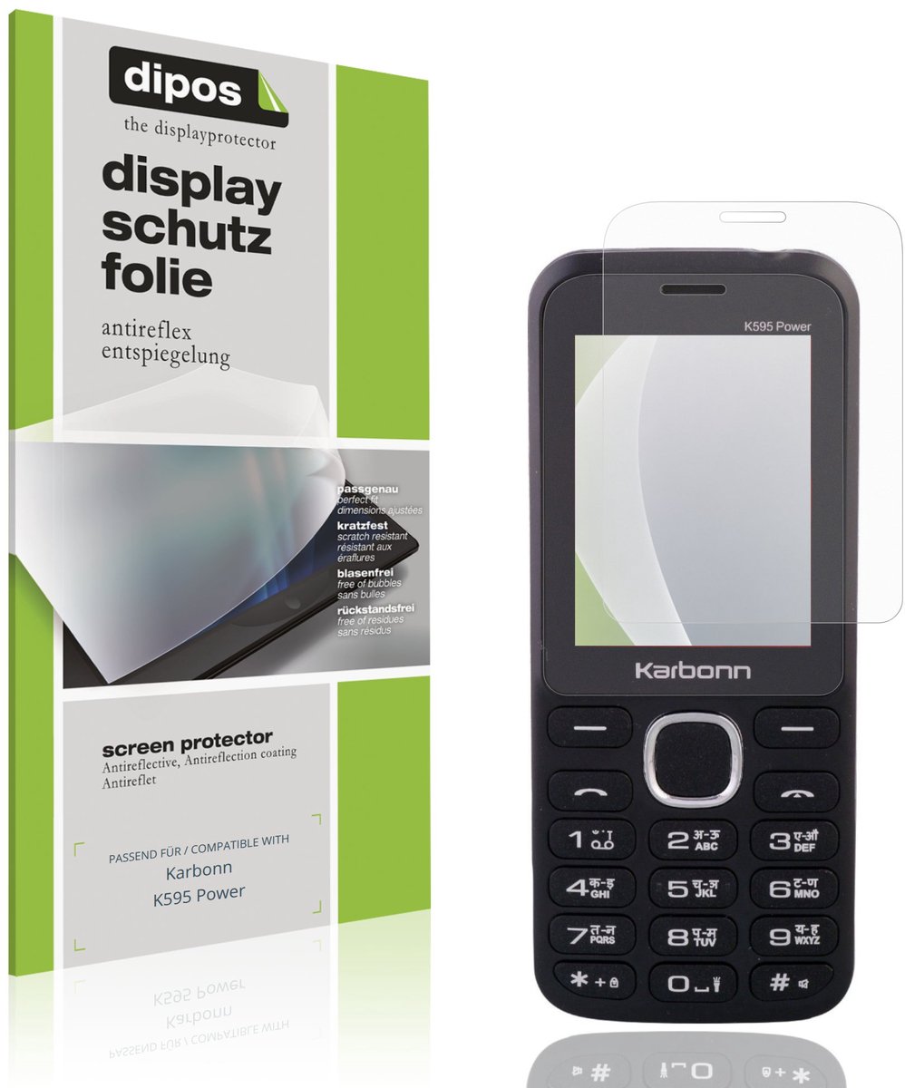 dipos – 4x Matte Beschermfolie geschikt voor Karbonn K595 Power | Krasbestendige & antireflecterende Screenprotector Ultra-Thin