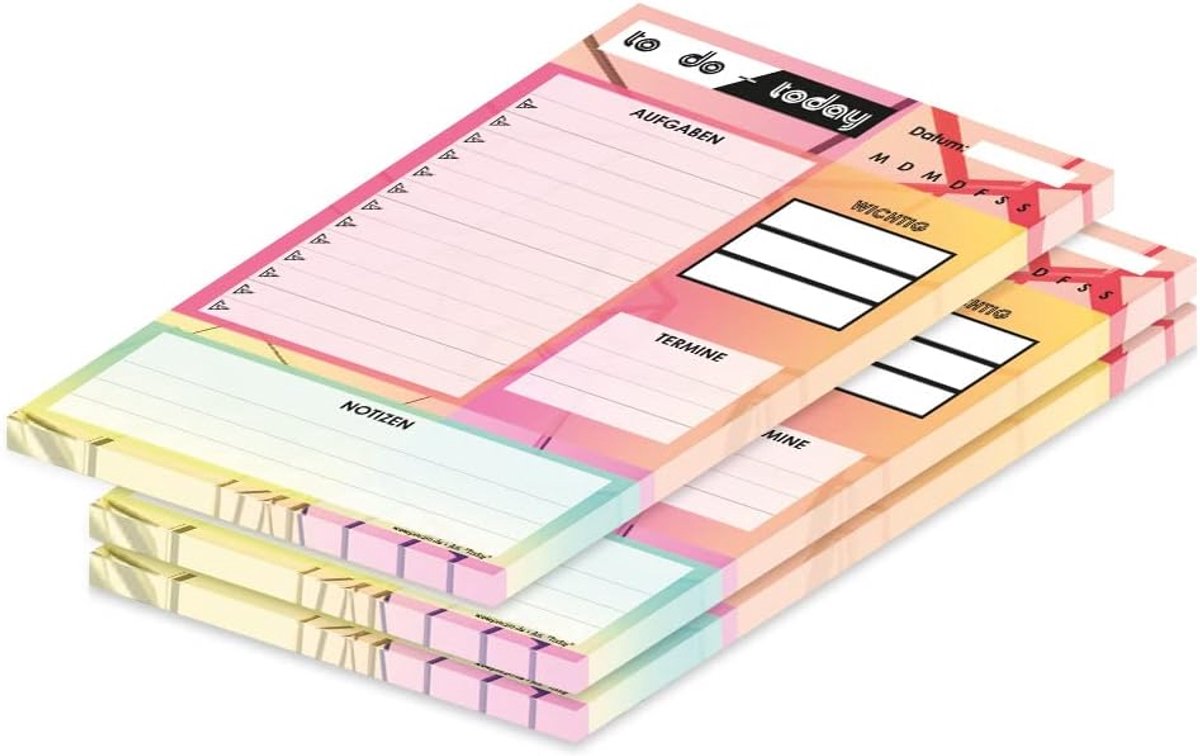 SnelShoppen - To-Do List Vandaag A5, 3 Stuks, 50 Bladen per Blok, 80 g/m², Scheurbaar, Perfect voor Planning en Organisatie