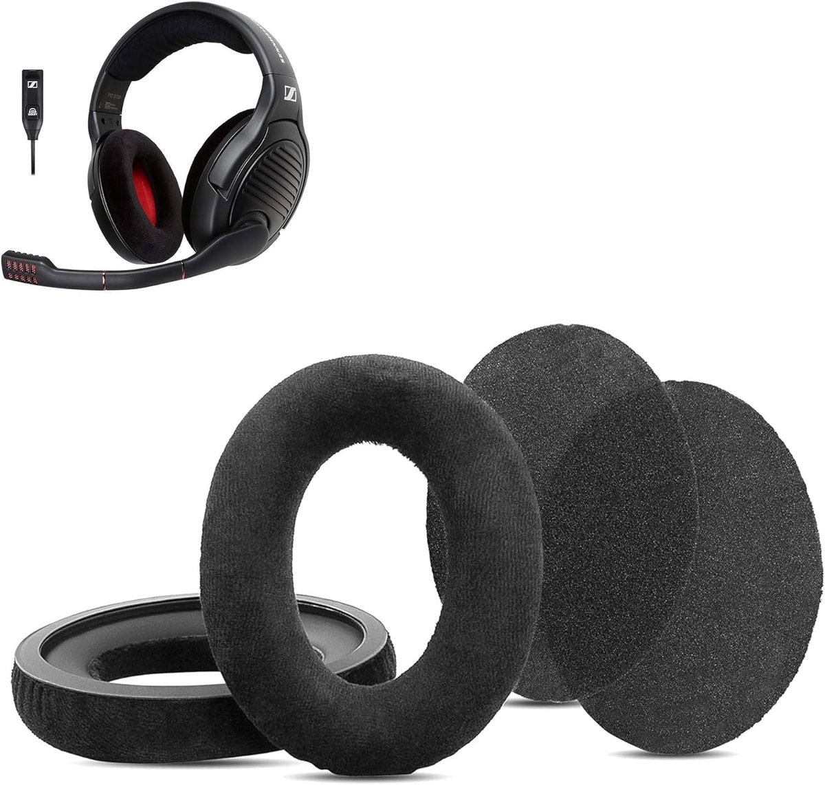 SnelShoppen - Vervangende Oorkussens voor Gaming Headsets - Zacht Stof met Hoogwaardige Schuim - Compatibel met G4ME ONE, PC 360/373D - Comfortabele O