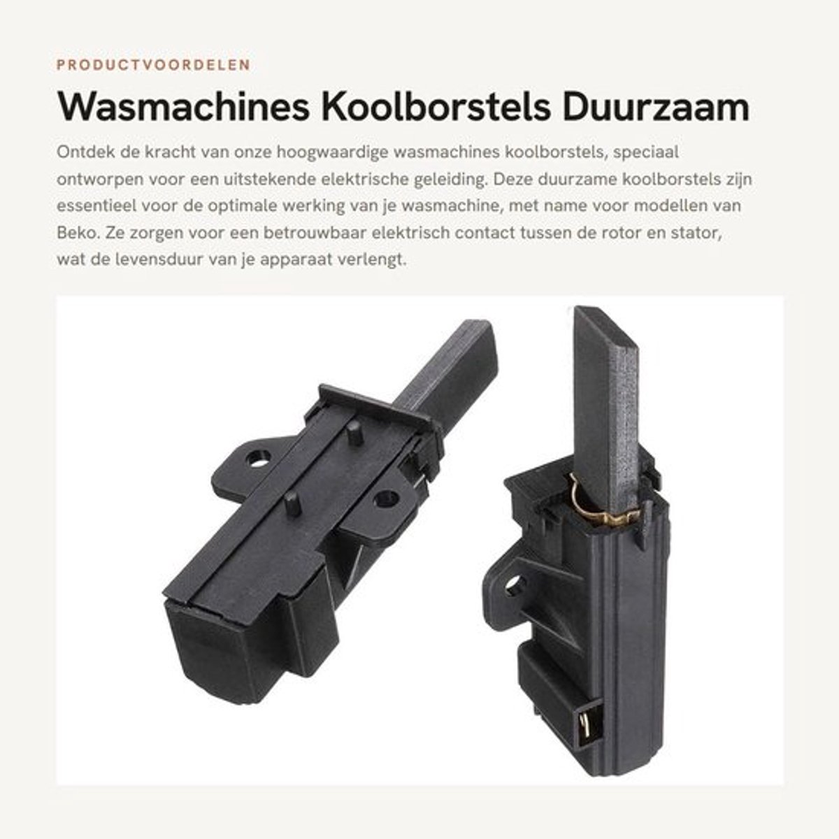 Wasmachines Koolborstels - Duurzaam - Hoogwaardige materialen - Uitstekende geleiding - Geschikt voor Beko - 2 stuks