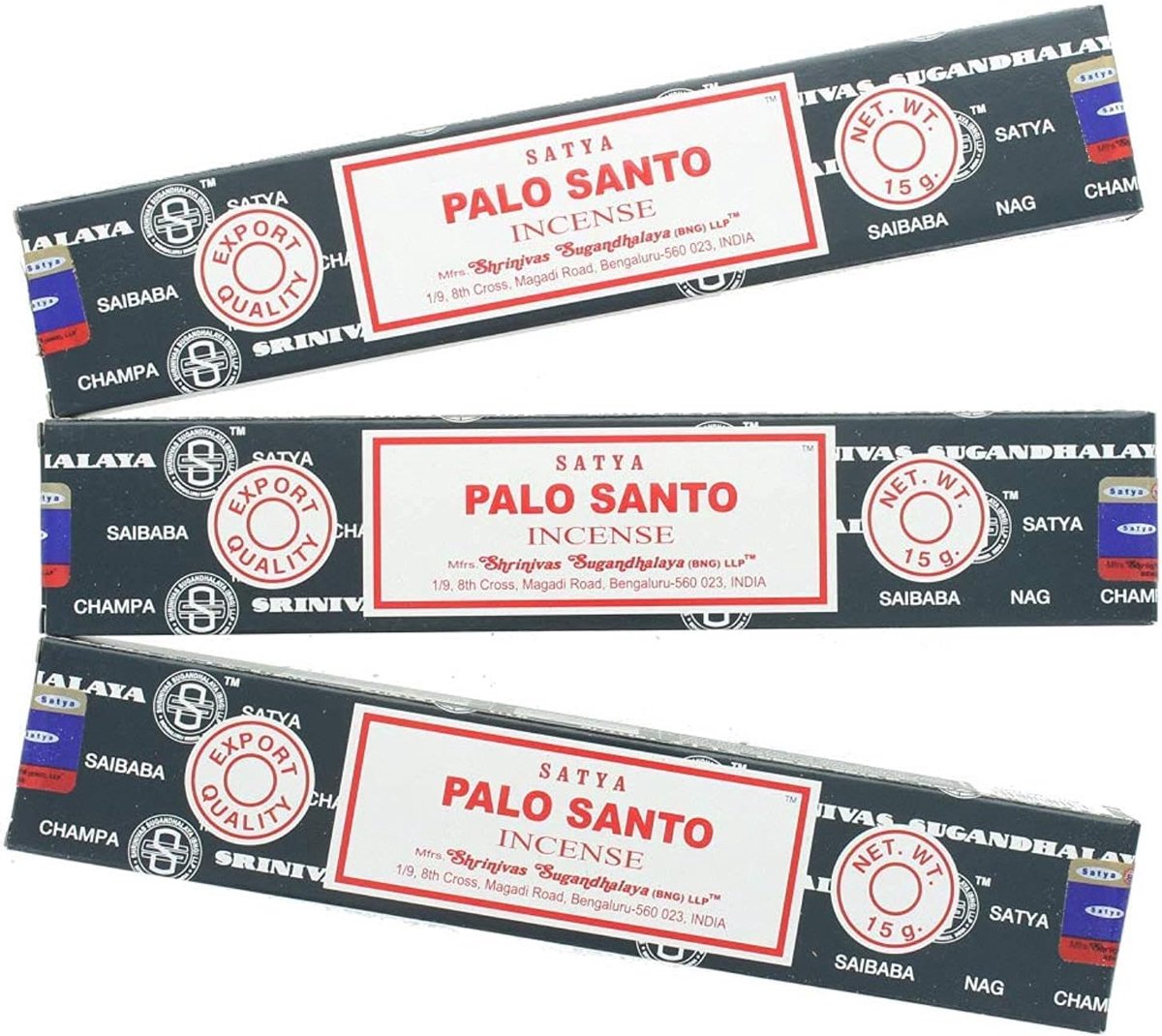 SnelShoppen - Nag Champa Palo Santo Wierook Sticks - 3 Pakketten van 15g - Aromatische Wierook voor Ontspanning, Meditatie en Feestelijke Gelegenheden