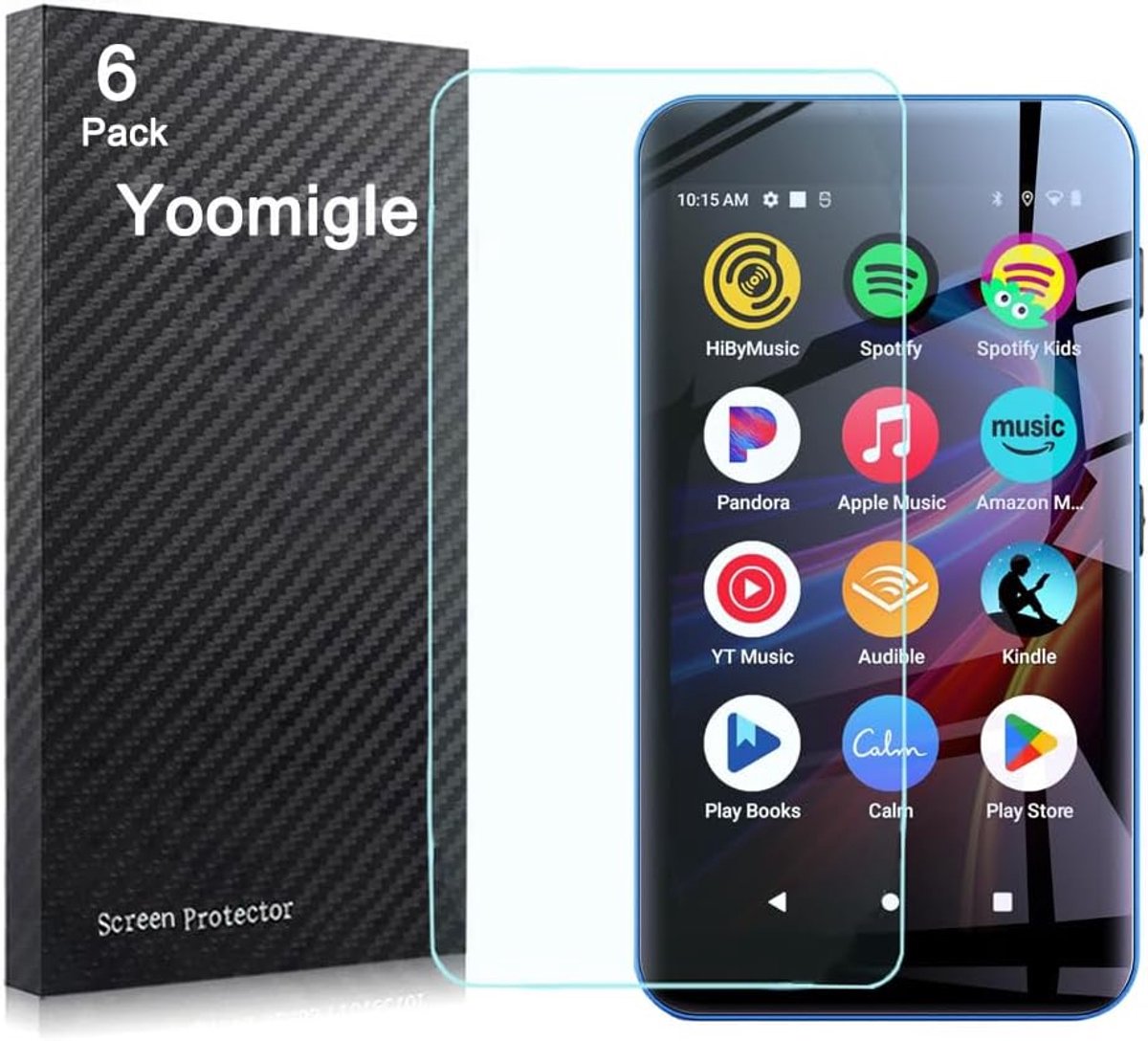 SnelShoppen - 6 Pack Screen Protectors voor 4 inch MP3 Speler - HD Crystal Clear, Anti-Scratch en Anti-Fingerprint - Ideaal voor Innioasis G5 - Besche