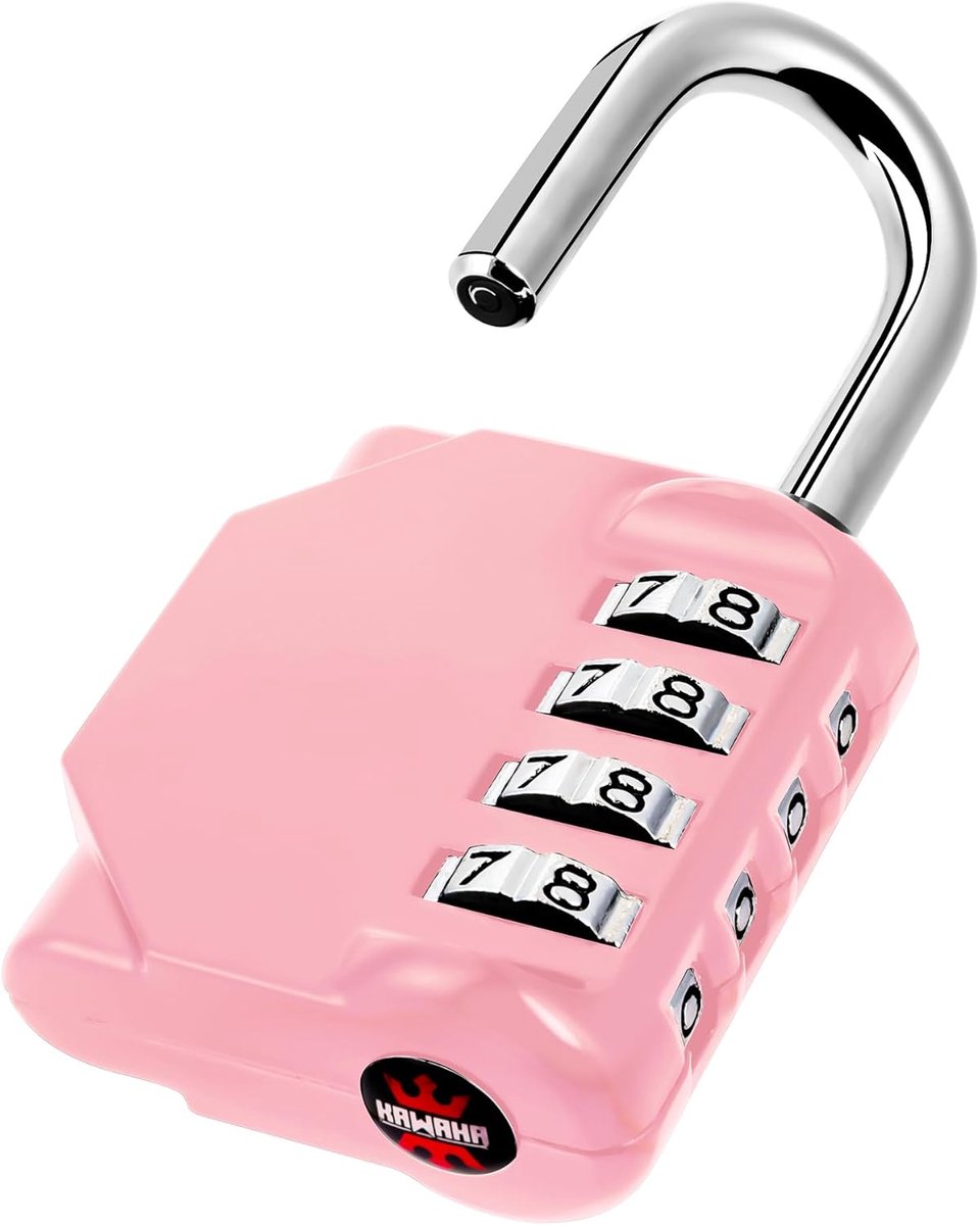 SnelShoppen - CL11RQ 4 Digit Combinatielock - Weerbestendig Outdoor Hangslot - Roze Kwartszak - Voor Gym, School, Tuindeuren, Gereedschapskisten, Opsl