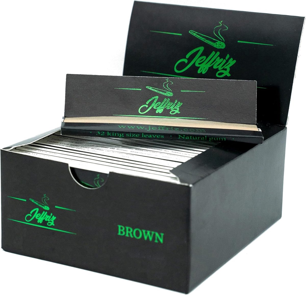 SnelShoppen - Slim Rolling Papers Unbleached - Ultra Dun King Size Rookpapier - 50 Pakken van 32 Stuks - Natuurlijke Gum - Langzaam Brandend voor Auth