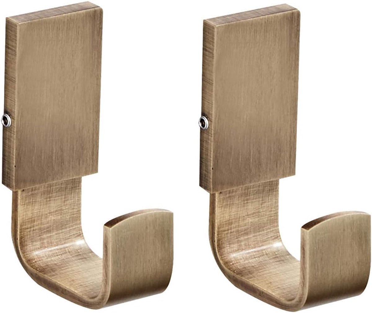 SnelShoppen - 2x Flybath Wandhaak Antiek Messing Handdoek Kapstok voor Badkamer Keuken, Robe Haken, Wandgemonteerd, Brushed Bronze
