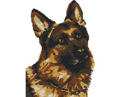 SnelShoppen - Abillyn Borduur Cross Stitch Kits Herdershond Gestempeld Met Voorafgedrukt Patroon Startpakket Voor Beginners - Perfect Voor Huisdierenl