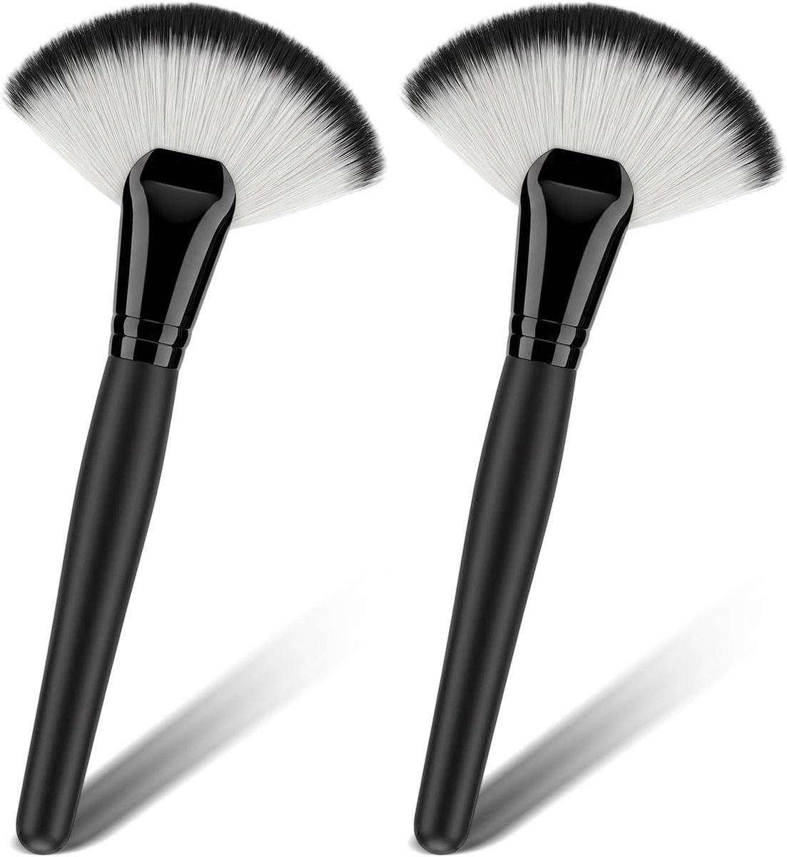 SnelShoppen - 2 Stuks Waaierkwasten, Cosmetica Maskerkwast 20 cm, Huidvriendelijke Borstelharen, Perfect voor Gezichtsmaskers en Make-up voor Vrouwen