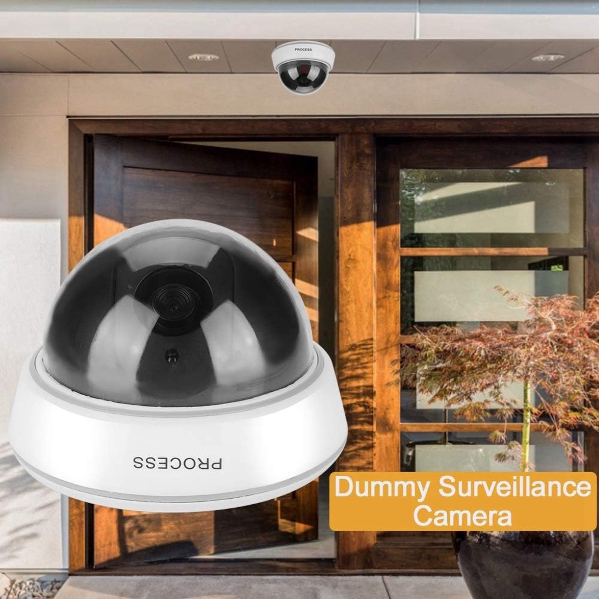 SnelShoppen - Dummy Camera Dome Beveiliging - Nep Beveiligingscamera met Simulated Infrared Flitsende Rode Lichten voor Thuisbeveiliging - Duurzaam AB