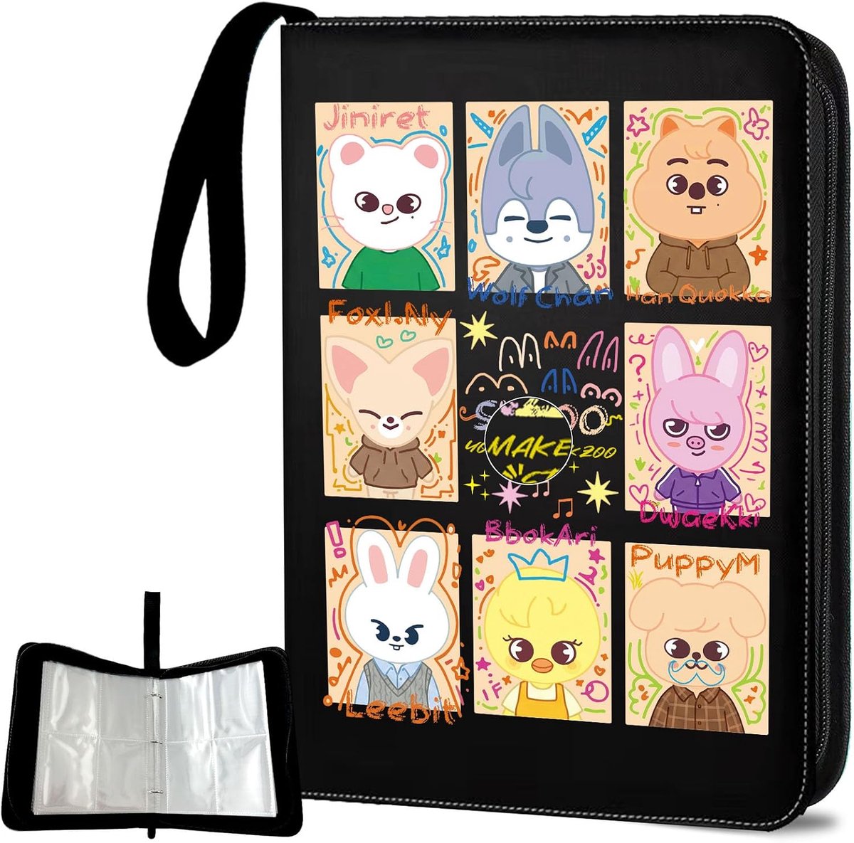 SnelShoppen - Kpop Photo Cards Album - SKids Fotokaartenhouder met 400 Compartimenten - PU Leer - Water- en Vlekbestendig - Perfect voor Fans, Vriende