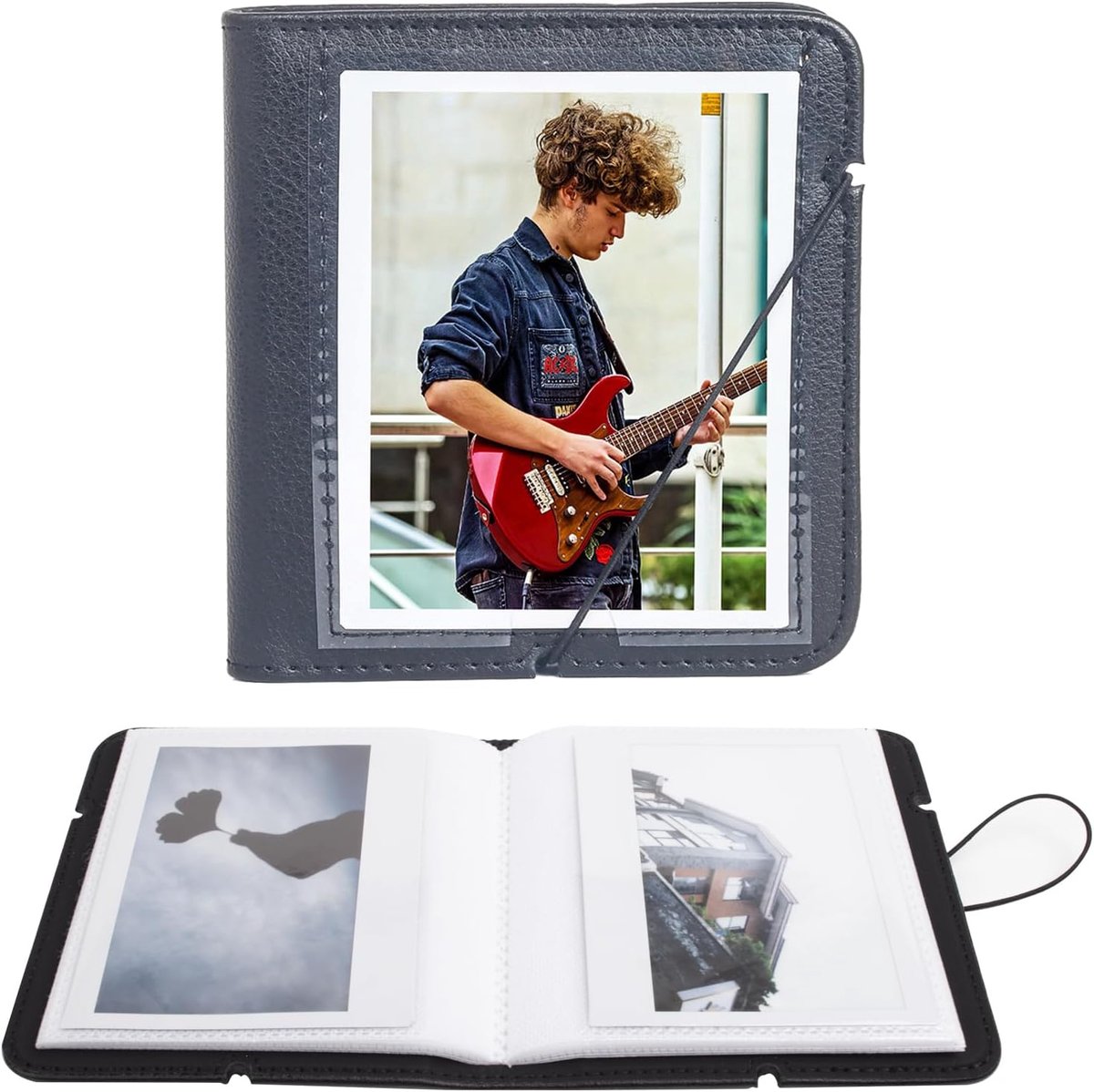 SnelShoppen - Fotoalbum voor Fujifilm Instax Wide 210/300/400 en Polaroid - PU Leer - 28 Pockets - 3.4 x 4.3 Inch - Perfect voor Feesten en Herinnerin