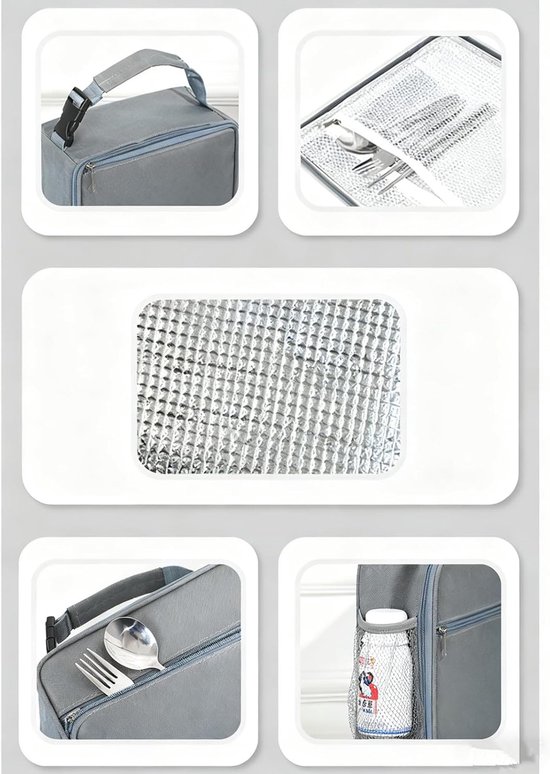 Lunchtas - Geïsoleerde Lunchbox - Compacte Koeltas voor Werk en School - Waterdicht en Opvouwbaar - Met Verstelbare Schouderband - 6.3 Liter - Groen van Bobypet — afbeelding 4