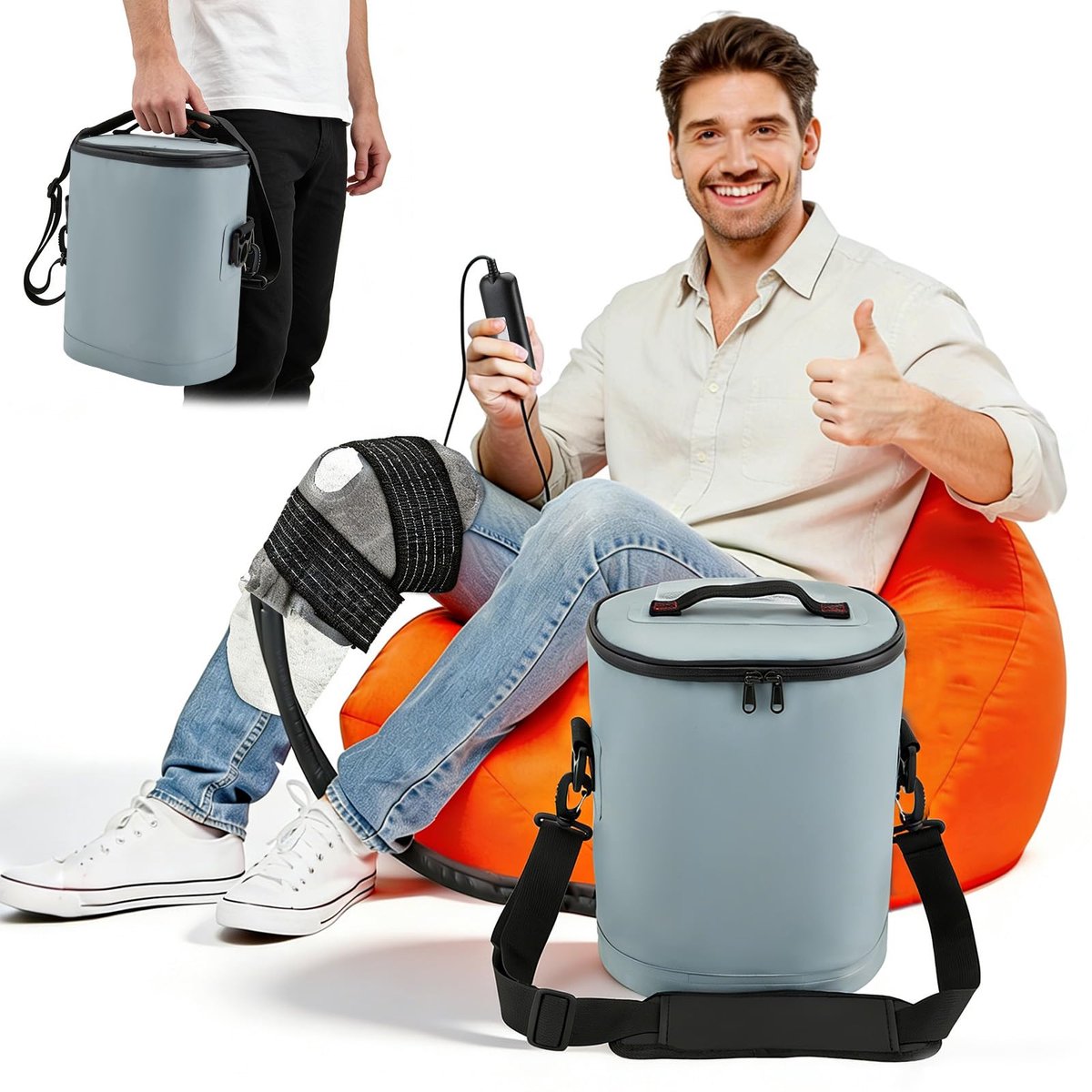 SnelShoppen - Koudtherapie-apparaat met Programmeerbare Timer, Draagbare IJsmaschine 14L voor Knie, Rug, Schouder en Heup, Herbruikbaar Koelkompres vo
