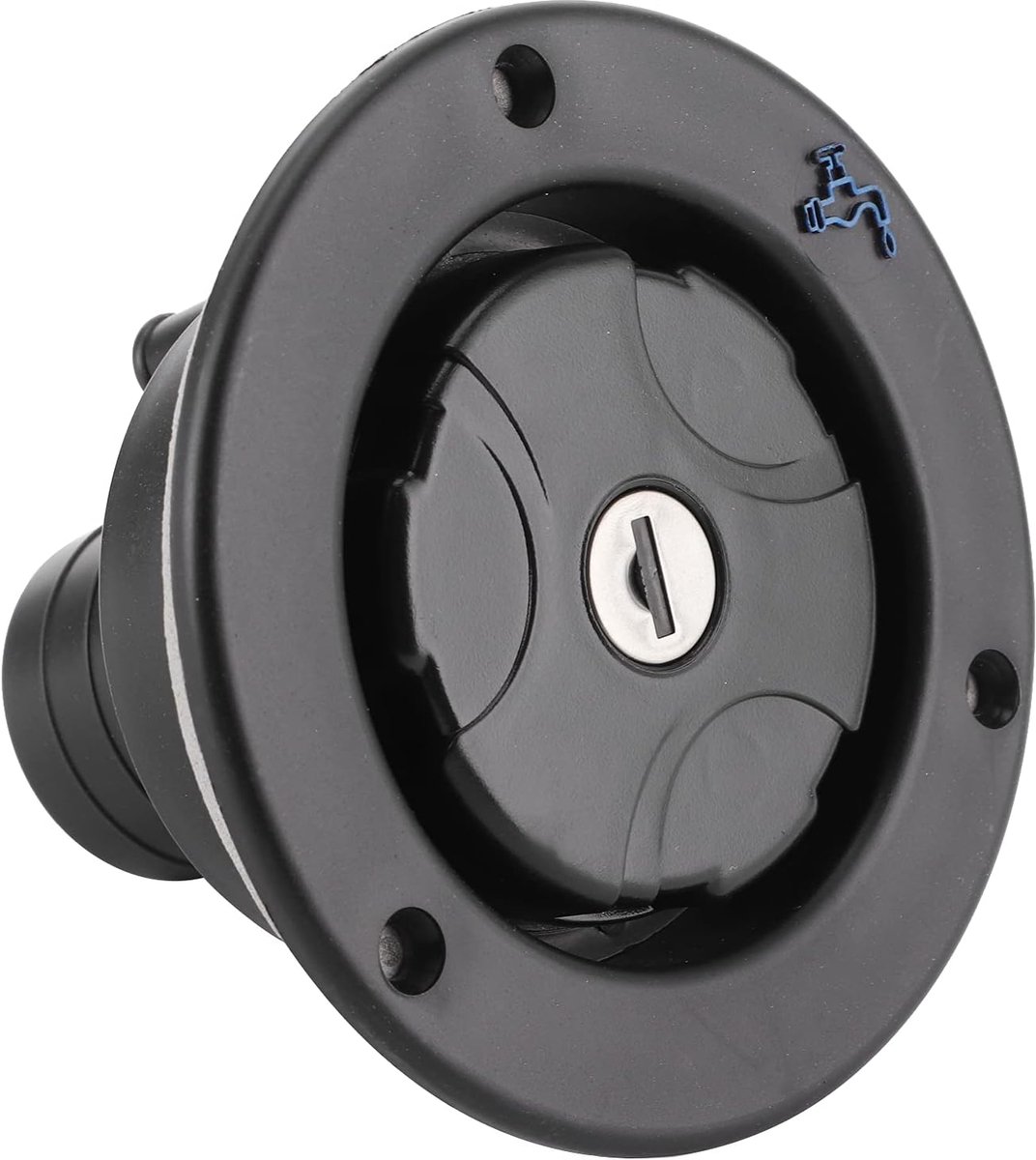 SnelShoppen - Water Fill Cap, Gravity Water Inlet voor RV, Caravan, Zwart, 0.3 inch Vent, 1.6 inch Aansluiting, 30-40 mm Dikte, Lekvrij en Vergrendelb