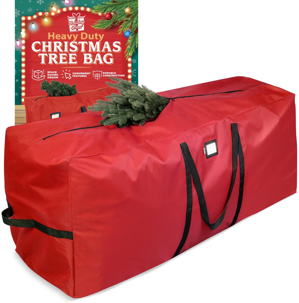 Dailygoods- Kerstboomopbergtas Heavy Duty - Waterdicht - Ruime opslag - Duurzame handgrepen - Robuuste rits - Geschikt voor bomen tot 2,3 m hoog - Kerstboomtas