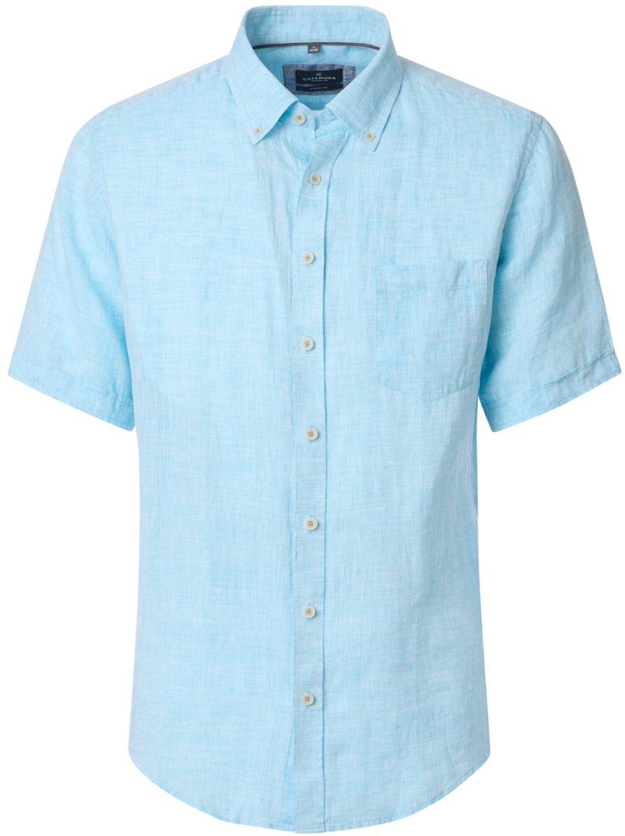 CASAMODA Linnen Overhemd Korte Mouw Button Down Boord - XL