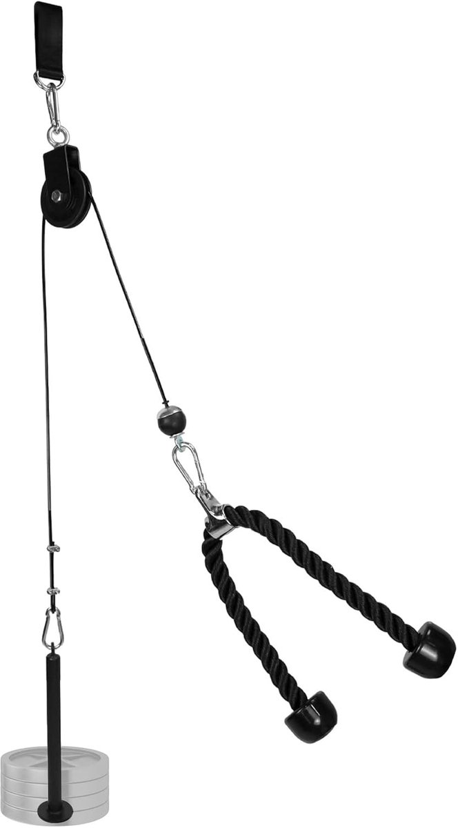 SnelShoppen - Kabel Fitness Apparatuur, Fitness Arm Trainer, Kabel Pulley Voor Thuis, Krachttraining Tot 125 kg, Hoogwaardige Stalen Kabel, Ideaal Voo