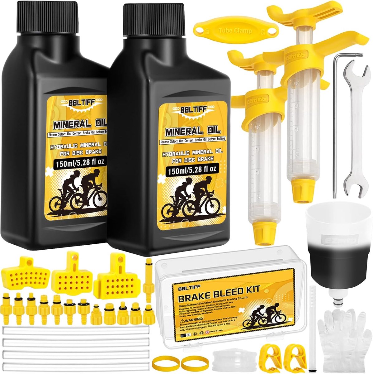SnelShoppen - 36-delige Hydraulische Remventilatie Kit voor Mountainbike, Remvloeistof, Adapters, Gereedschap, 300ml, voor Shimano, MAGURA, TEKTRO, TR