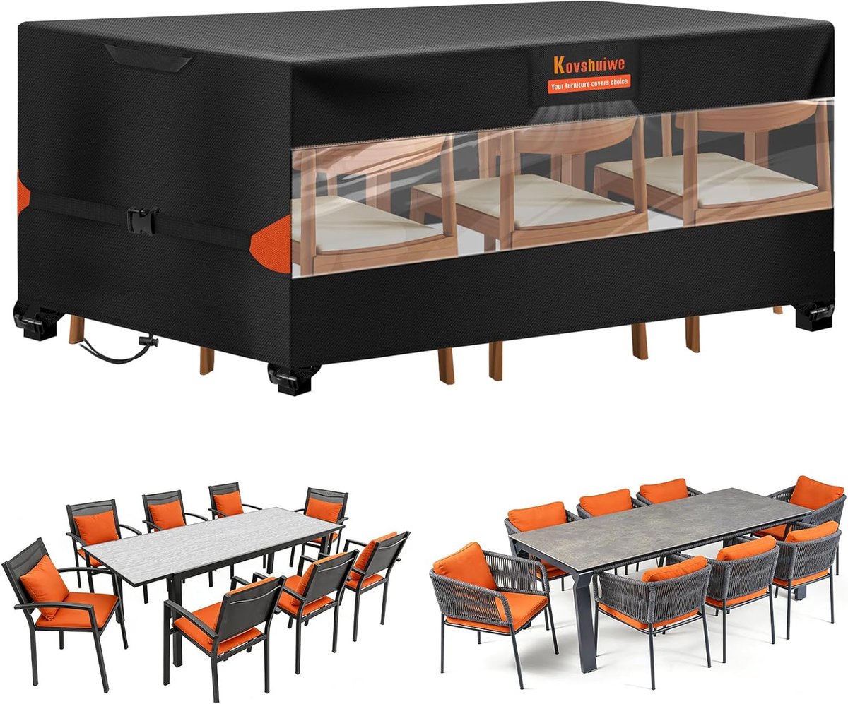 SnelShoppen - Beschermhoes voor Tuinmeubelen 180 x 150 x 74 cm, waterdicht, winddicht, UV-bestendig, 420D Oxford-doek voor Tuin, Balkon, Patio