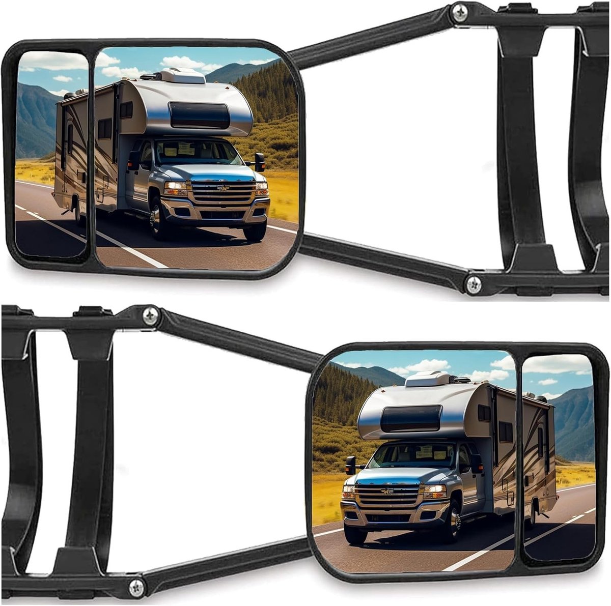 Verstelbare Convex Achteruitkijkspiegel voor Auto's, Campers en Caravans - Ideaal voor Veiligheid en Zichtbaarheid (1 Stuk)