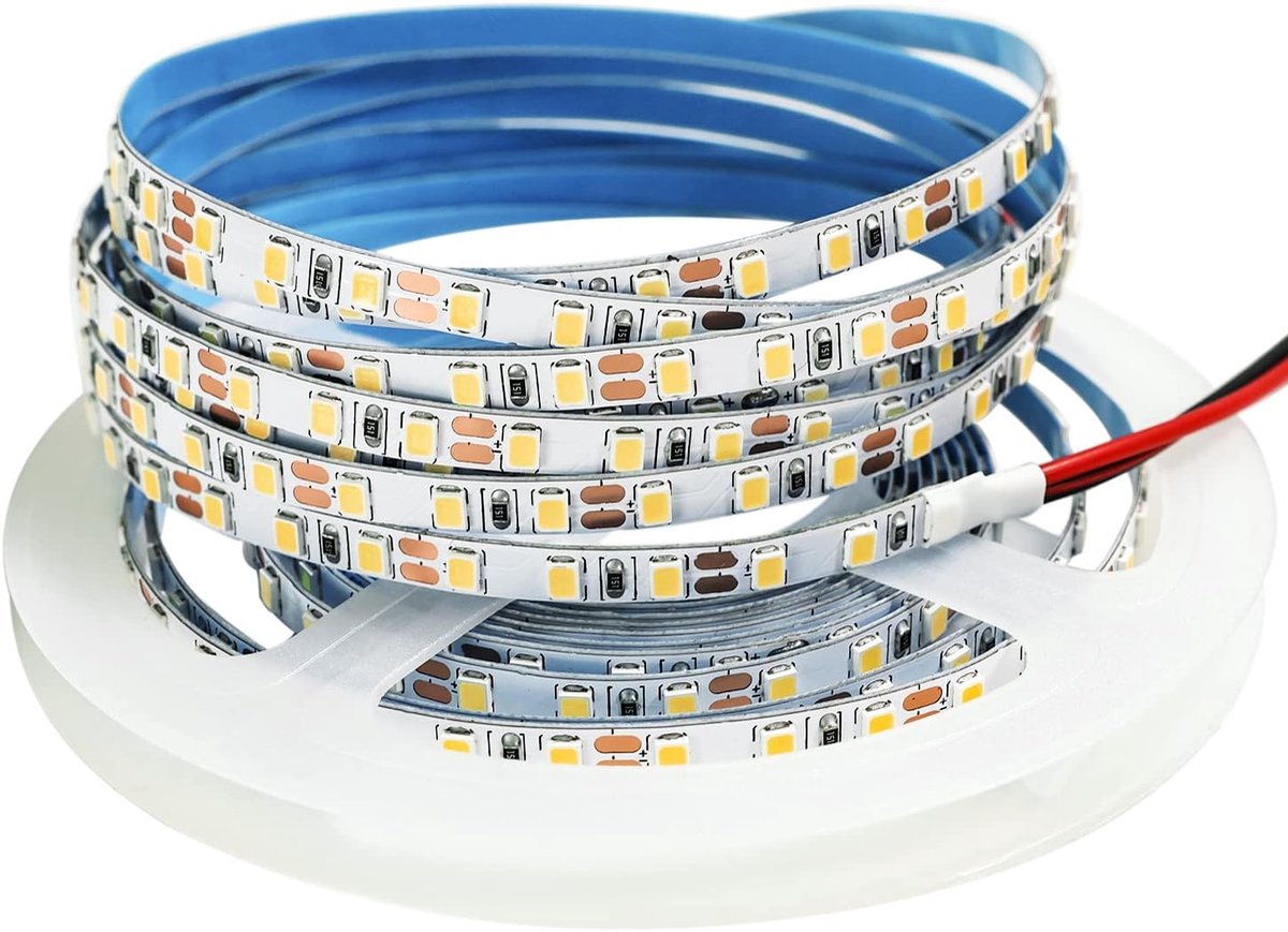 SnelShoppen - 12V LED Strip 5mm Warm Wit 3000K 5M - 600 LEDs voor Sfeervolle Verlichting in Keuken, Slaapkamer, Tuin en Feestdecoratie