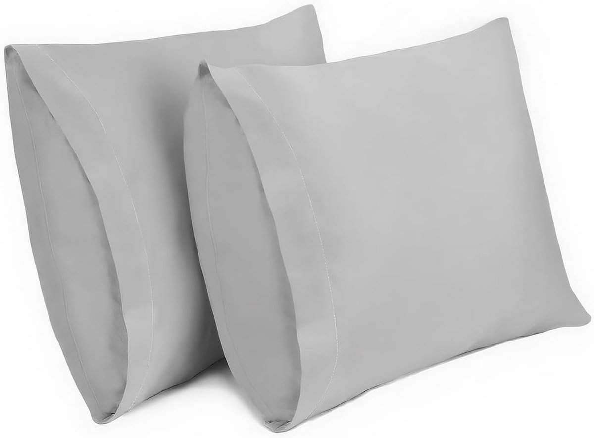 SnelShoppen - 2-Pack Kussenslopen 60x60 cm - 100% Katoen Ademend - Lichtgrijs - Perfect voor Slaapkamer, Woonkamer, Feest en meer