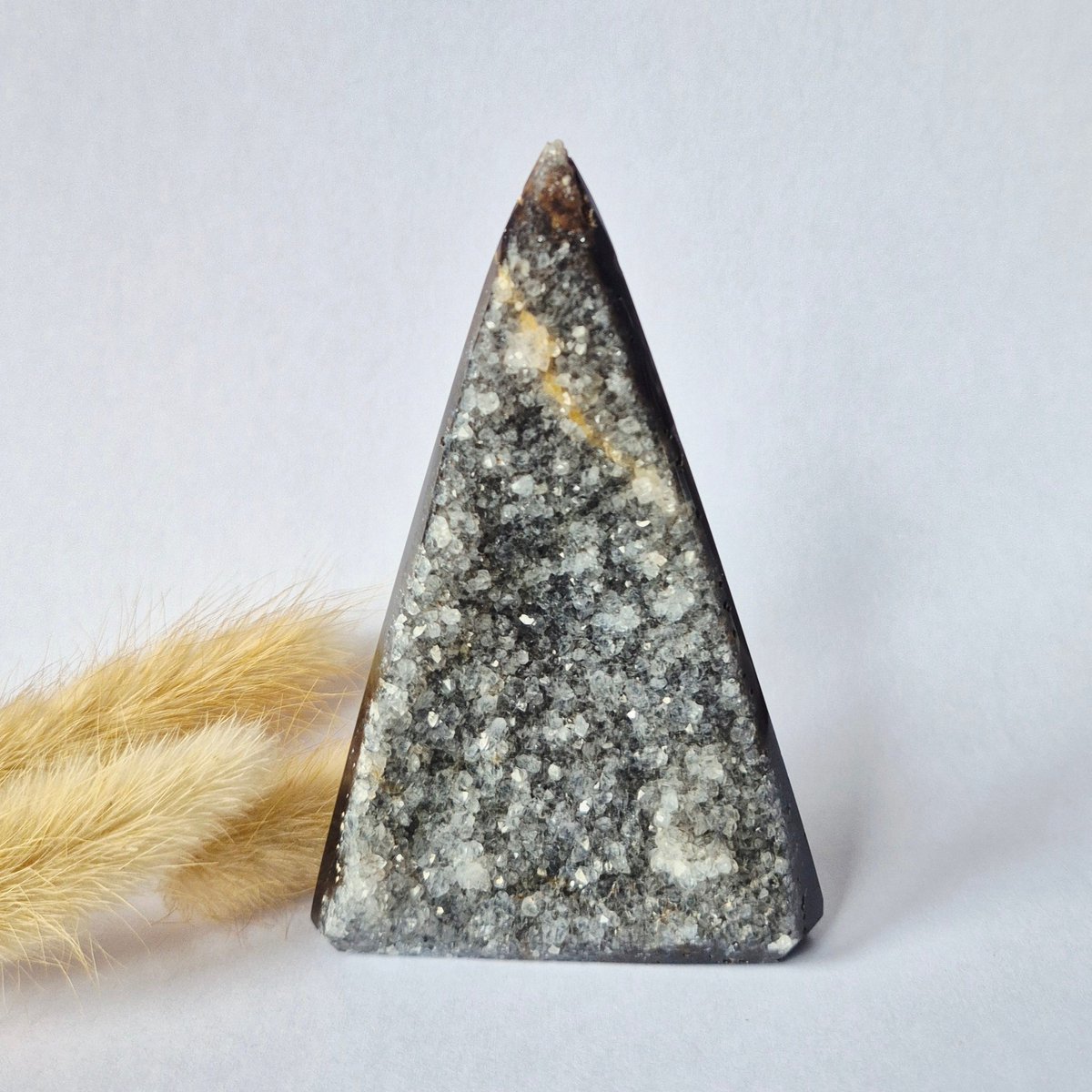 Druzy Grijze Agaat Diamant Staande Edelsteen Kristal - 98g