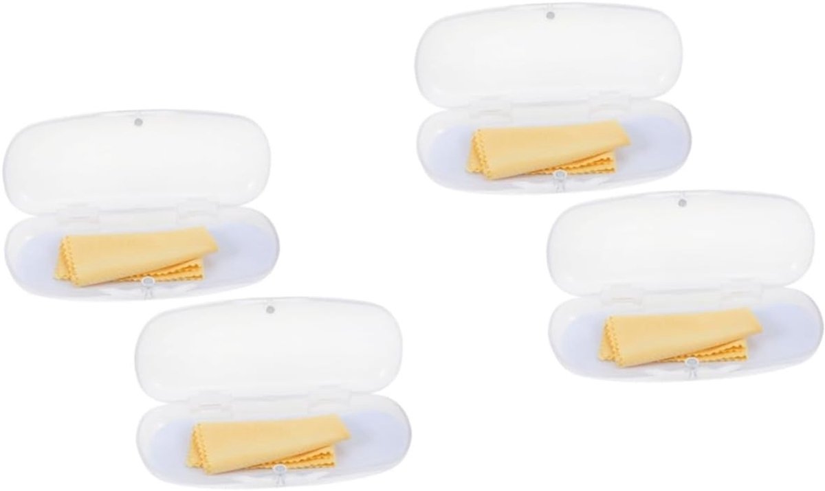 4 Stuks Heldere Brillenkoker Waterdichte Harde Schaal voor Heren, Ideaal voor Zonnebrillen en Contactlenzen