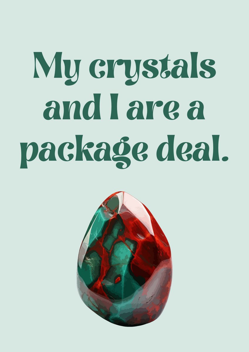 Perfect for Christmas Gifts! A4 Crystal-Inspired Quote Poster – My crystals and I are a package deal