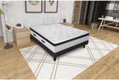 Set ZIADA Matras 160x200 cm + Boxspring + Voeten - Pocketveren - 30 cm