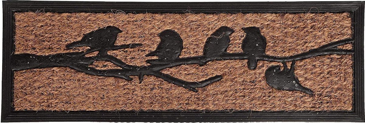 Esschert Design Deurmat vogels | Rubber en kokosnoot | 75x25cm Bruin