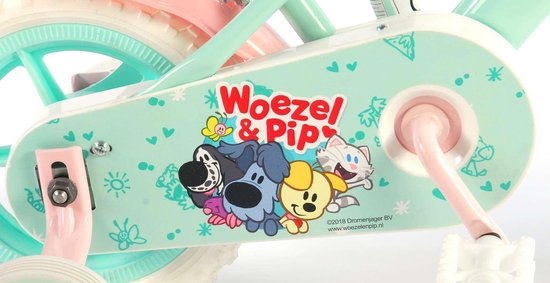 Woezel & Pip Kinderfiets - Meisjes - 10 inch - Mint Blauw/Roze - Woezel en Pip