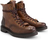 DenBroeck Lockwood St. Hoge heren veterschoenen - Gevoerde boots - Cognac Bruin Leer - Maat 42