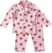Little Label Pyjama Meisjes - Maat 146-152 - Model Grandad - Roze, Oker - Zachte BIO Katoen