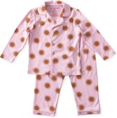 Little Label Pyjama Meisjes - Maat 92 - Model Grandad - Roze, Oker - Zachte BIO Katoen