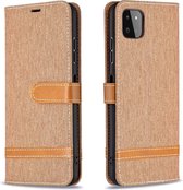 Samsung Galaxy A72 Vintage Book Case Hoesje - Stof - Pasjeshouder - Magnetisch - Samsung Galaxy A72 - Bruin